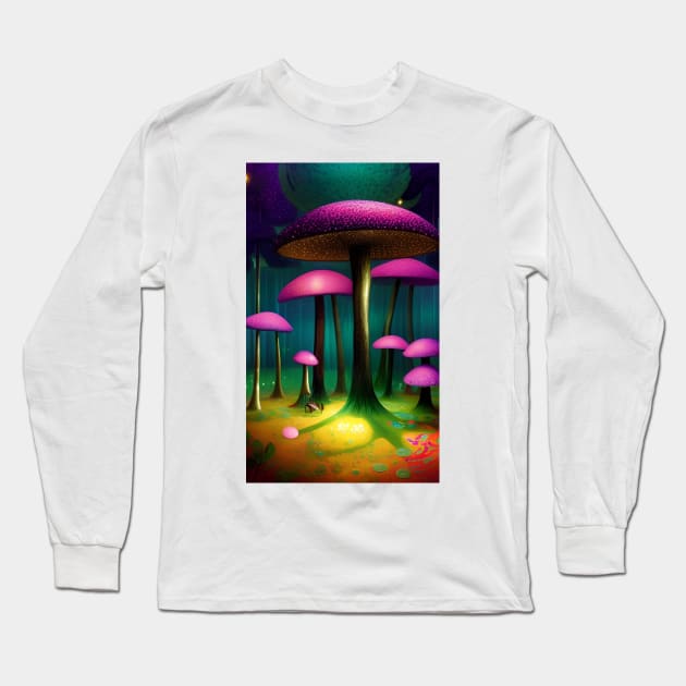 Divine Fungi - Mushroom Series 005 Long Sleeve T-Shirt by PurplePeacock